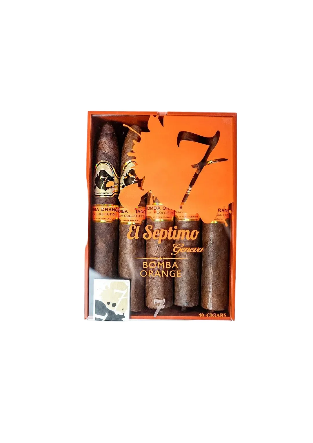 closed box of El Septimo Bomba Orange cigars
