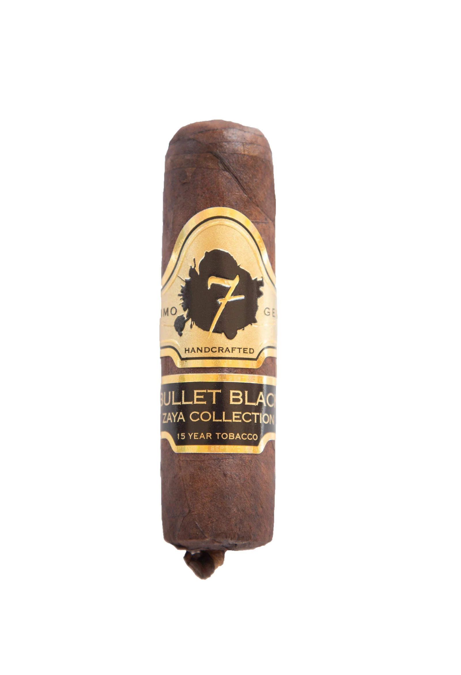 handcrafted bullet black cigar with gold and black label