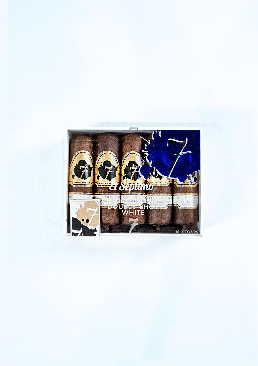 box of El Septimo Double Shot White cigar – full-bodied short cigar from Los Angeles cigar shop