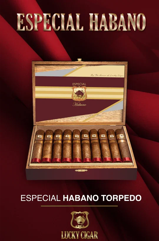 Lucky Cigar - Especial Habano Box Press - 6" x 52 Torpedo