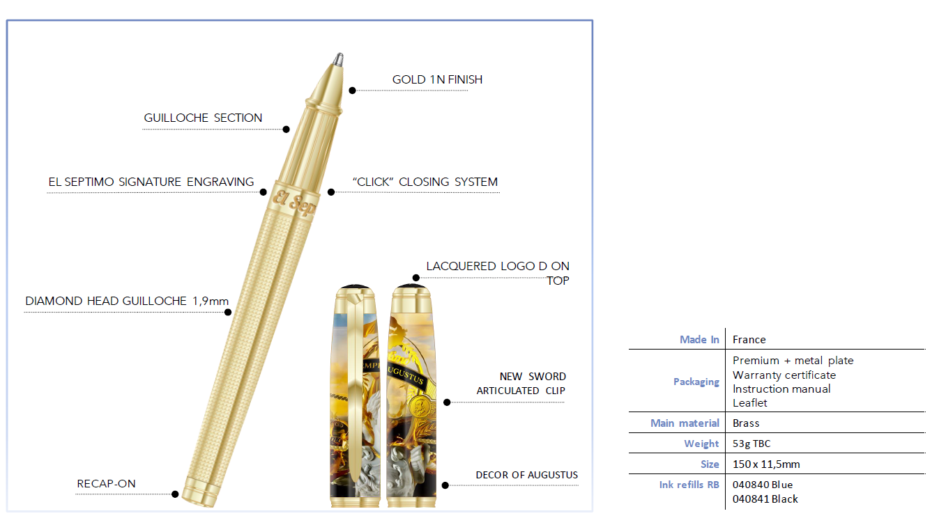 El-Septimo - El Septimo X ST Dupont Emperor Augustus Rollerball Pen