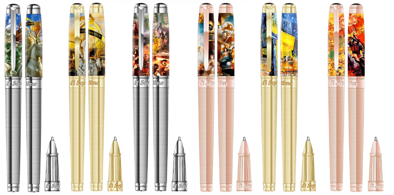 X ST Dupont Van Gogh Rollerball Pen in pink, gold, and silver