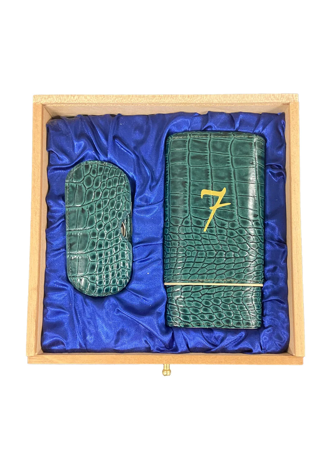 El-Septimo - GIFT BOX: Crocodile Travel Case, Lighter & Cutter
