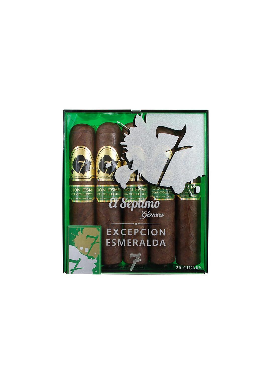 Pack of 20 El Septimo Excepcion Esmeralda cigars in a green and white box