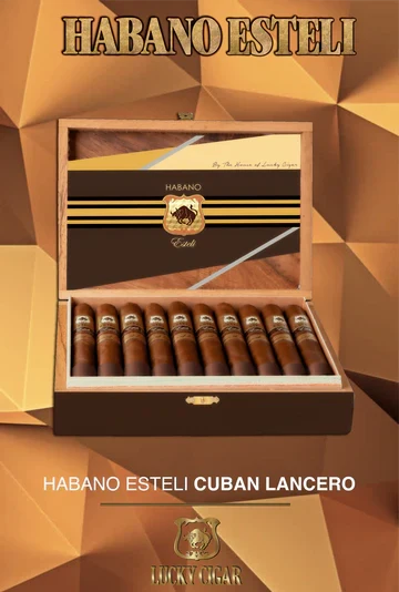 Lucky Cigar - Habano Estelli - 7 1/4 x 38 Cuban Lancero