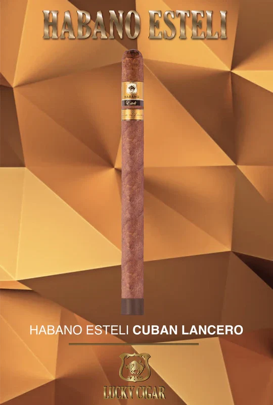 Lucky Cigar - Habano Estelli - 7 1/4 x 38 Cuban Lancero