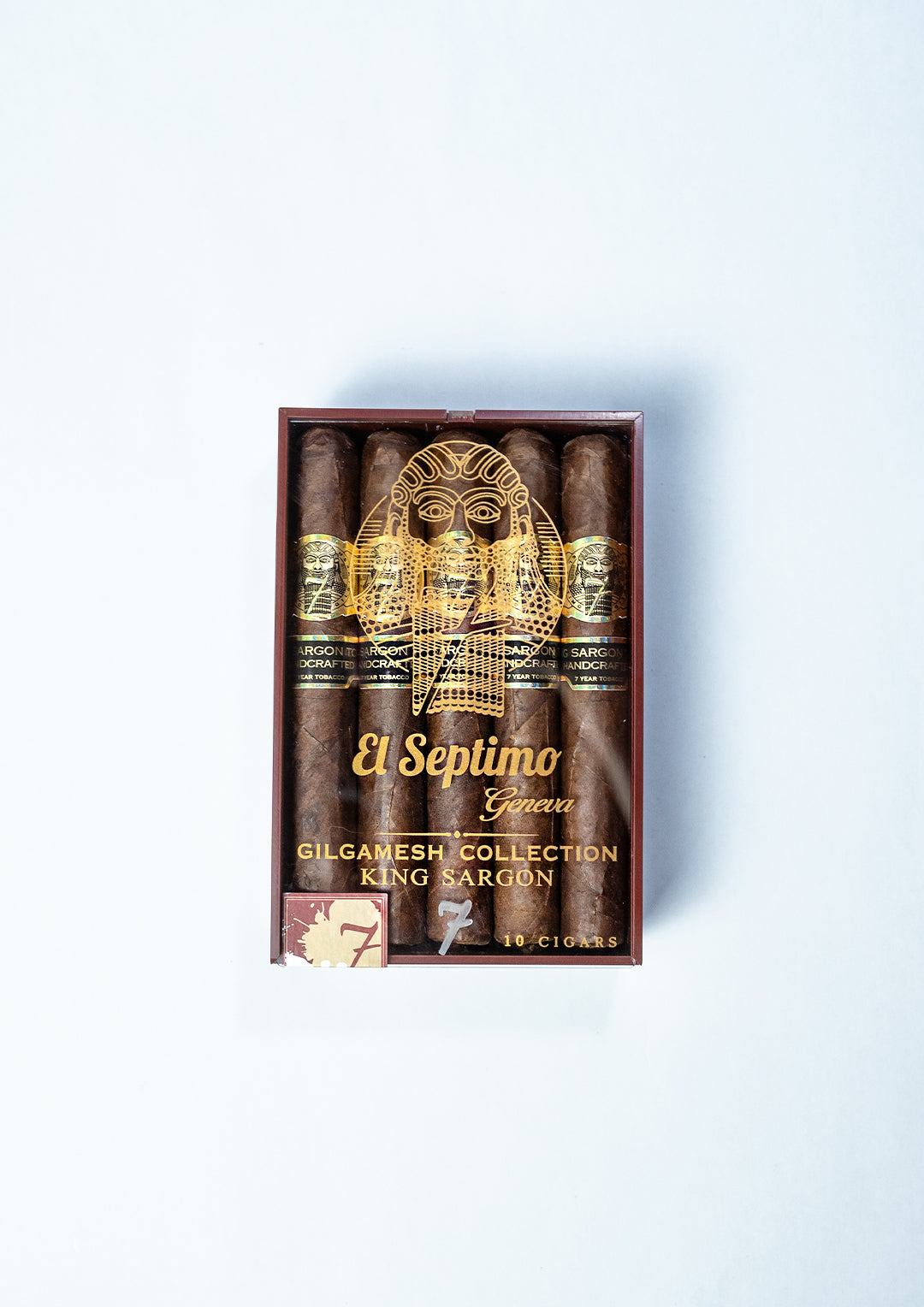 Closed box of El Septimo King Sargon cigars