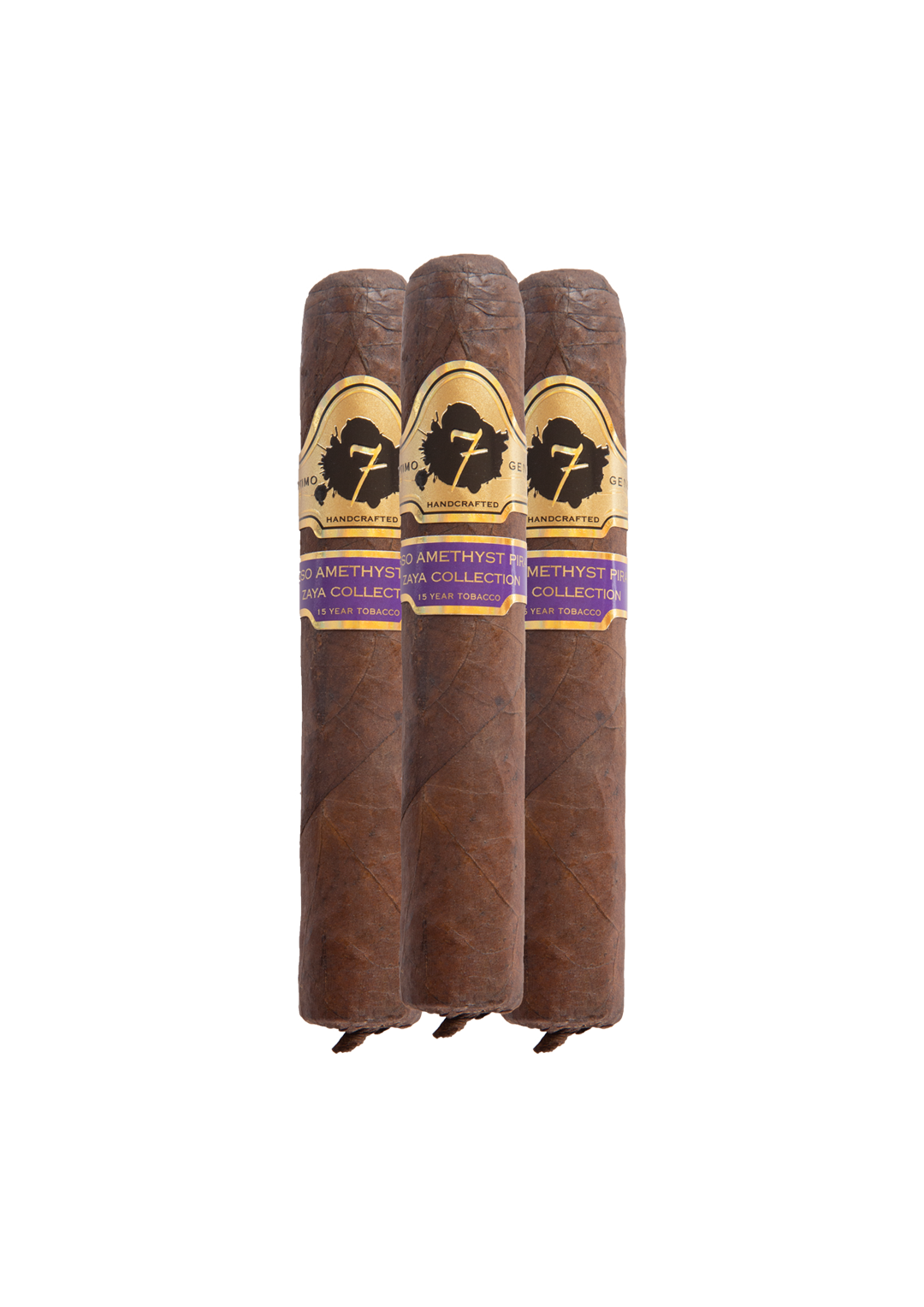three El Septimo Kolosso Amethyst cigars