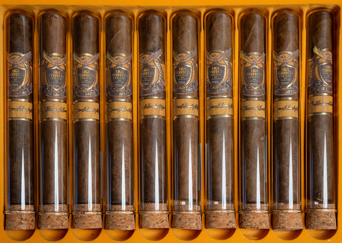 Lucky Cigar - Liga Perfecta Xo Cognac - 7.5" x 50 Double Grande in Glass Tubes