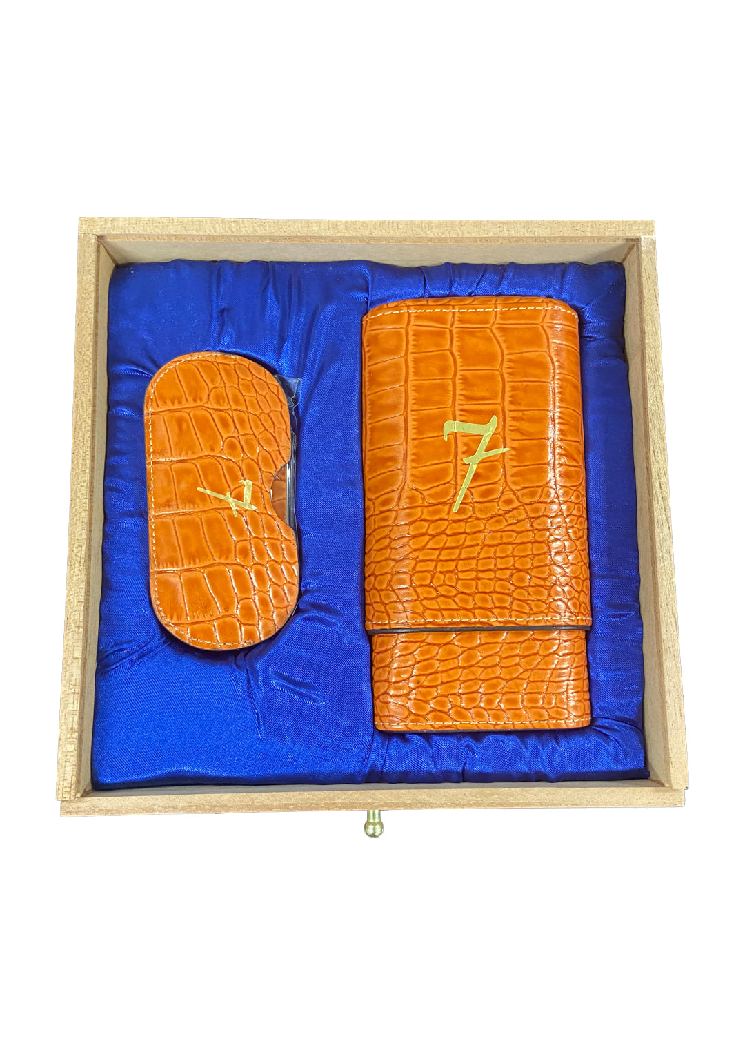 El-Septimo - GIFT BOX: Crocodile Travel Case, Lighter & Cutter