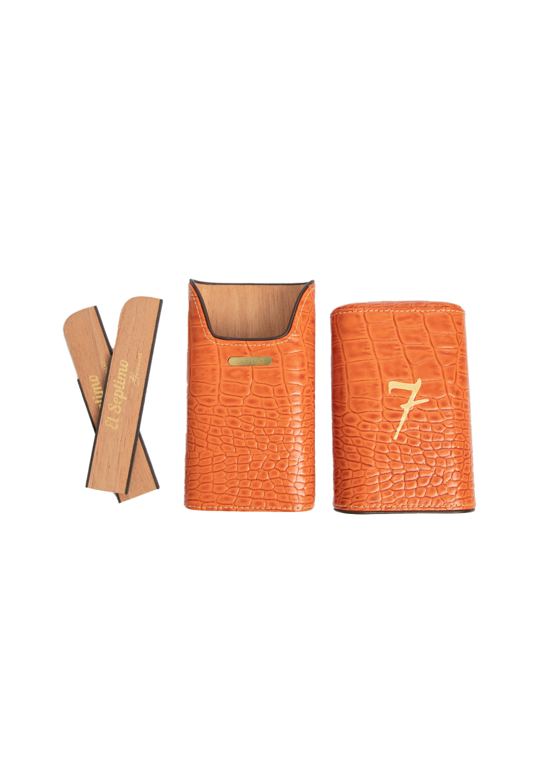 El-Septimo - Crocodile 3-Cigar Travel Case
