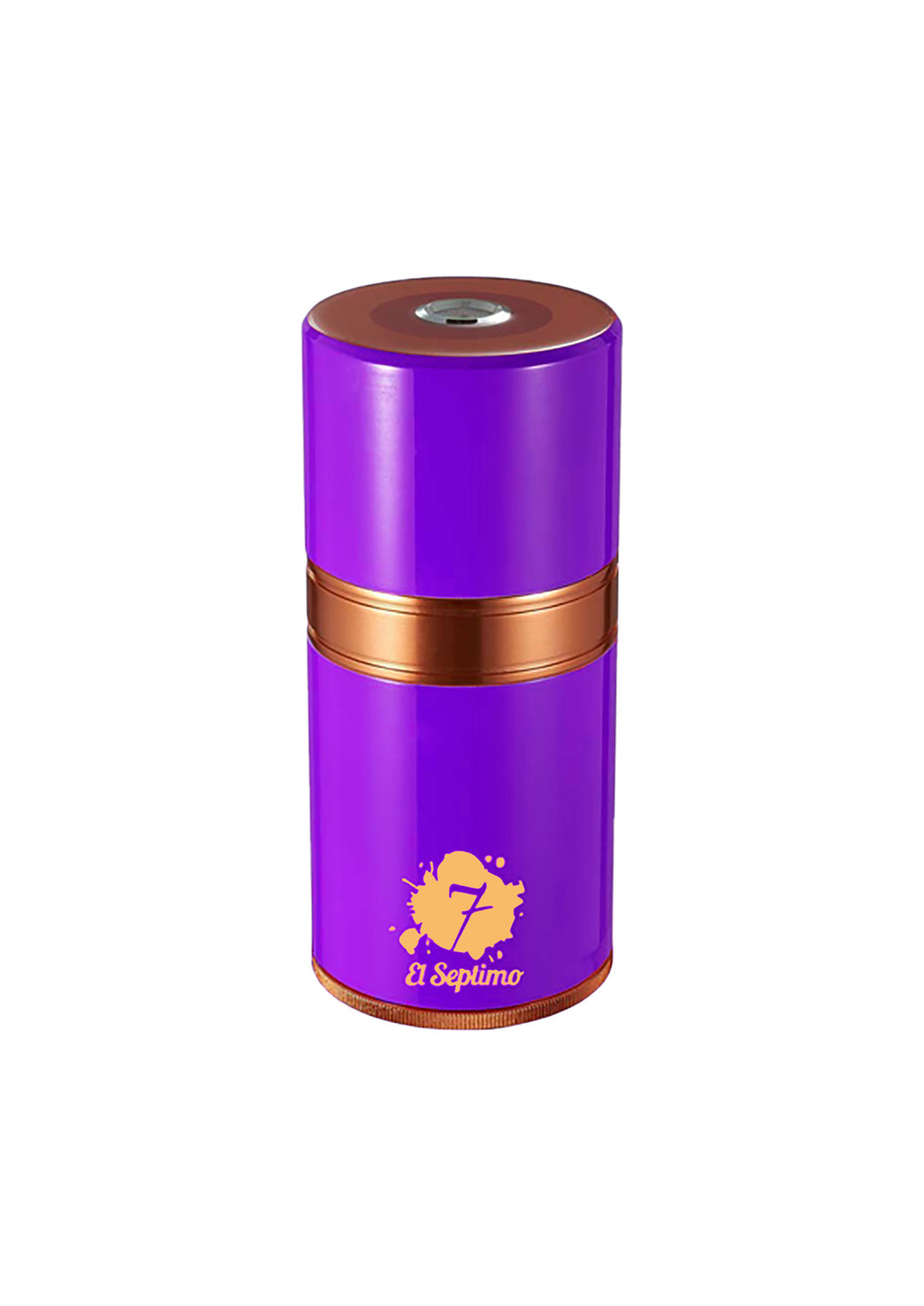 purple and gold El Septimo Small Travel Tube with ventilation holes – premium cigar case for travel