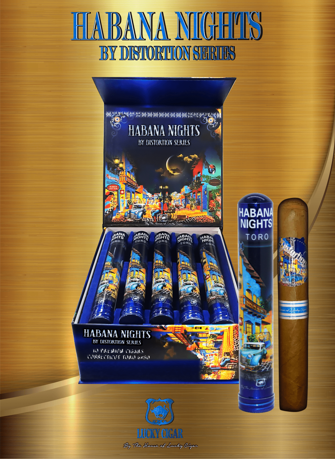 Lucky Cigar - Habana Nights Cigar From The Distortion Series - 6" x 50