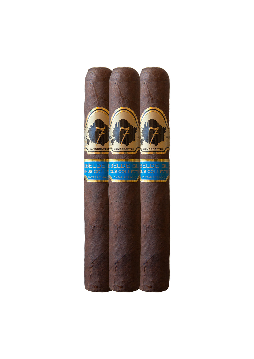 Three El Septimo Rebelde Blue cigars