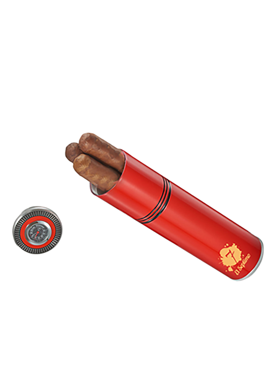 red small travel humidor for premium cigar