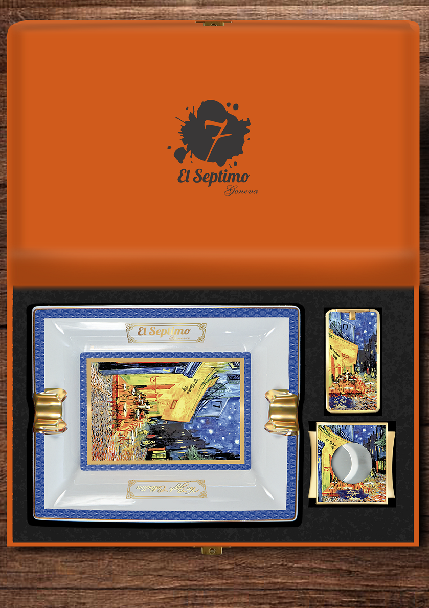 El-Septimo - Sacred Arts Van Gogh Gift Box (Ashtray, Cutter & Lighter)