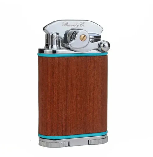 "Brizard and Co - Gatsby Table Lighter ""Positano"" African Mahogany & Turquoise pipping"