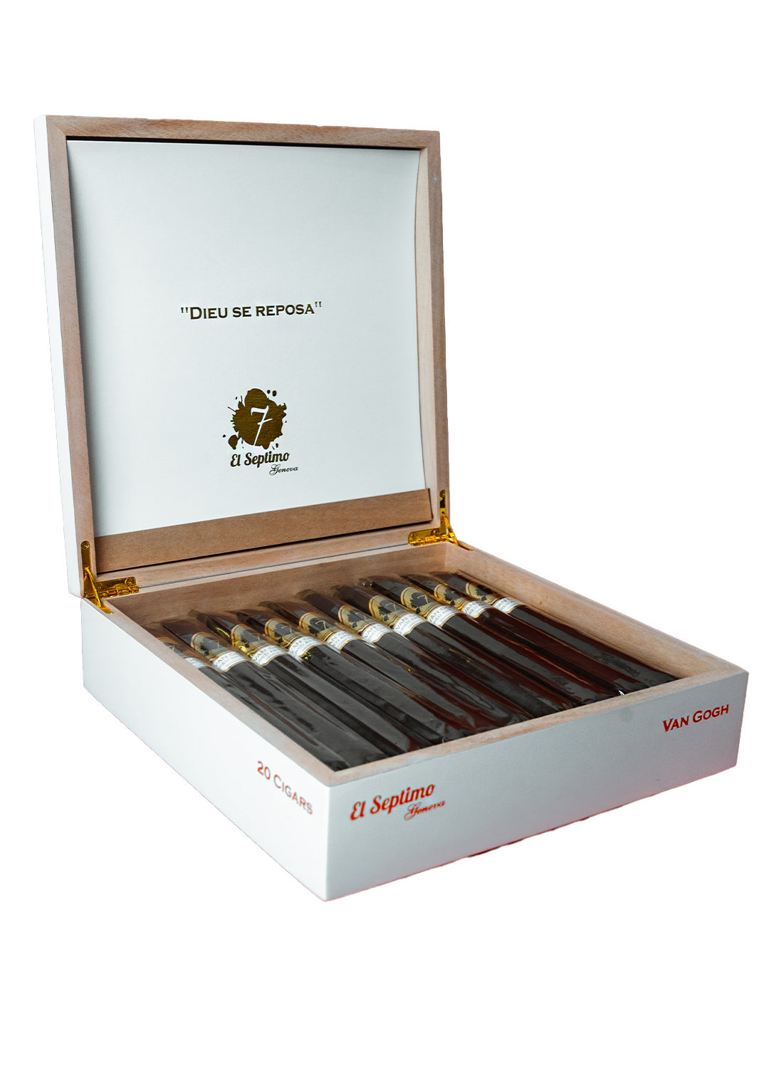 open white box of 20 El Septimo Van Gogh cigars