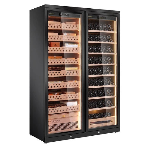 Raching - CD1200 Smart Dual-Door Cigar & Wine Cabinet